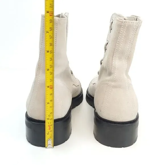 All Saints Ariel Boots Zip Up Suede Leather Combat Boots NWOB